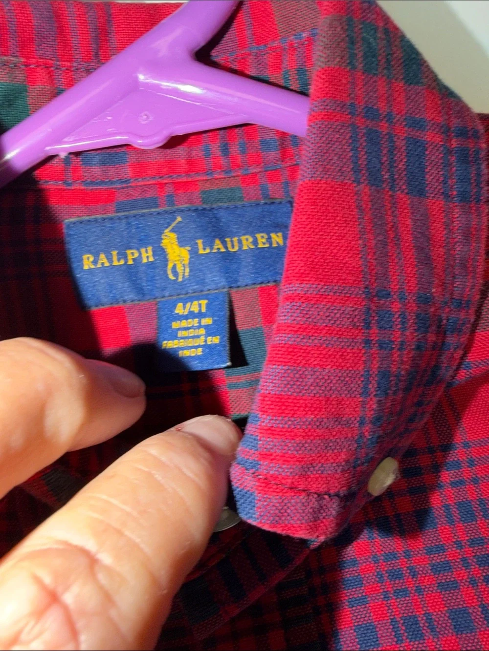 Boy's Ralph Lauren Red Plaid Button-Down Shirt